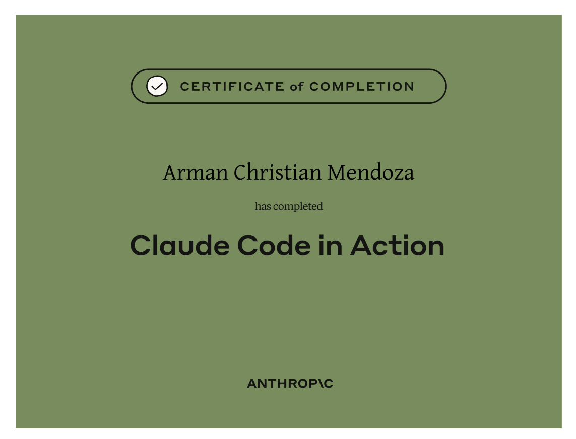 Claude Code in Action Certificate